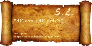 Sáros László névjegykártya